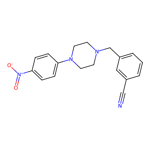1-(3-Cyano-benzyl)-4-(4-nitro-phenyl)-piperazine structure