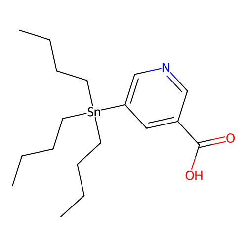 5-(Tributylstannyl)-3-pyridinemethanoic acid structure