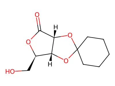 2,3-O-cyclohexylidene-(L)-Lyxonic acid gamma-lactone structure