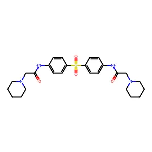 N,N'-[Sulfonyldi(4,1-phenylene)]bis[2-(piperidin-1-yl)acetamide] structure