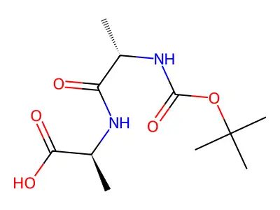 N-((1,1-Dimethylethoxy)carbonyl)-L-alanyl-L-alanine structure