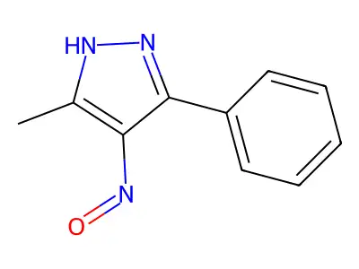 5-methyl-4-nitroso-3-phenyl-1H-pyrazole structure