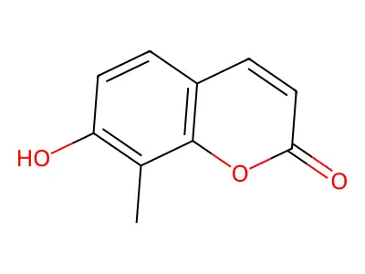 7-Hydroxy-8-methyl coumarin structure