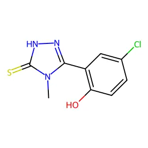 4-chloro-2-(5-mercapto-4-methyl-4H-1,2,4-triazol-3-yl)phenol structure