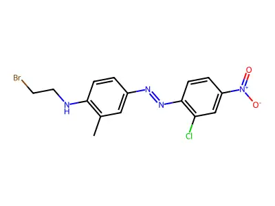 N1-(2-bromoethyl)-4-[2-(2-chloro-4-nitrophenyl)diaz-1-enyl]-2-methylaniline structure