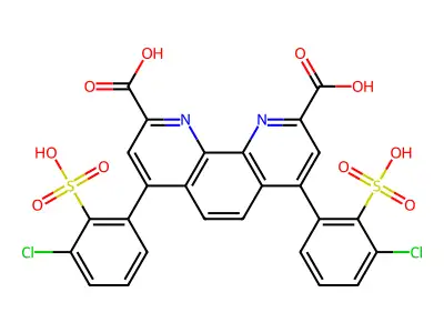 4,7-Bis(chlorosulfophenyl)-1,10-phenanthroline-2,9-dicarboxylic acid structure