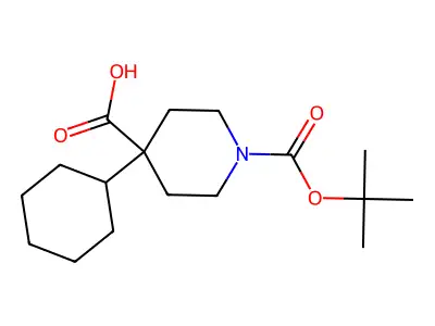 1-((Tert-butoxy)carbonyl)-4-phenylpiperidine-4-carboxylic acid structure