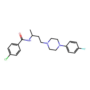 Benzamide, p-chloro-N-(3-(4-(p-fluorophenyl)-1-piperazinyl)-1-methylpropyl)- structure