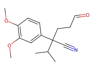 3-(3,4-Dimethoxyphenyl)-2-methyl-6-oxohexane-3-carbonitrile structure