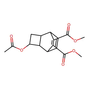Dimethyl 3-acetyloxytricyclo[4.2.2.02,5]deca-7,9-diene-7,8-dicarboxylate structure