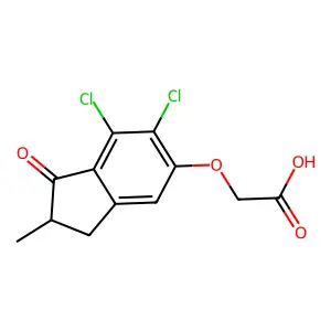 Acetic acid, 6,7-dichloro-2-methyl-1-oxo-5-indanyloxy- structure