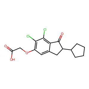 Acetic acid, 2-cyclopentyl-6,7-dichloro-1-oxo-5-indanyloxy- structure
