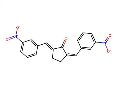 Cyclopentanone, 2,5-bis[(3-nitrophenyl)methylene]- structure