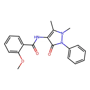 N-(1,5-dimethyl-3-oxo-2-phenyl-2,3-dihydro-1H-pyrazol-4-yl)-2-methoxybenzamide structure
