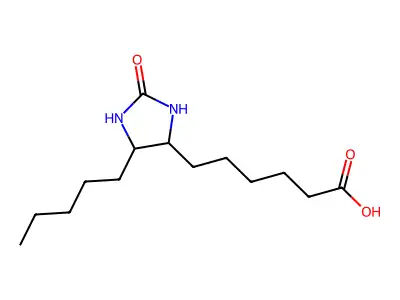 6-(2-Oxo-5-pentylimidazolidin-4-yl)hexanoic acid structure