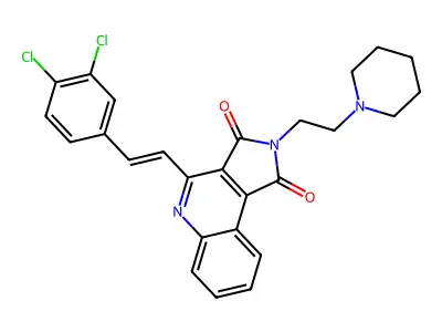 4-[(E)-2-(3,4-dichlorophenyl)ethenyl]-2-(2-piperidin-1-yleth structure