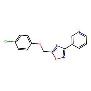 3-{5-[(4-Chlorophenoxy)methyl]-1,2,4-oxadiazol-3-yl}pyridine structure