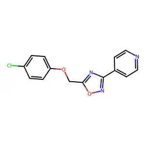 4-{5-[(4-Chlorophenoxy)methyl]-1,2,4-oxadiazol-3-yl}pyridine structure
