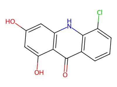 5-Chloro-1,3-dihydroxyacridone structure
