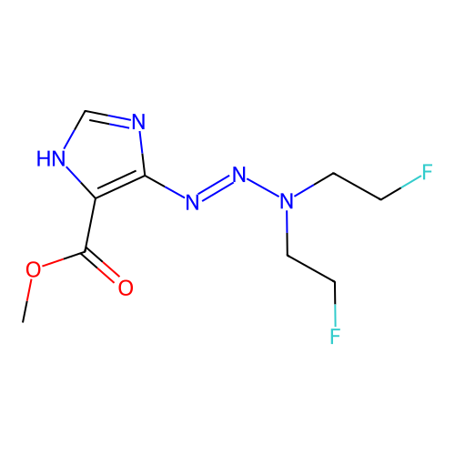 methyl 4-[[bis(2-fluoroethyl)amino]diazenyl]-1H-imidazole-5-carboxylate structure