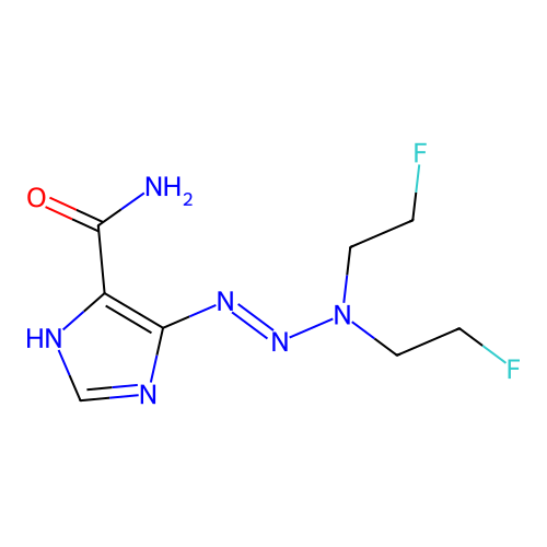 4-[[bis(2-fluoroethyl)amino]diazenyl]-1H-imidazole-5-carboxamide structure