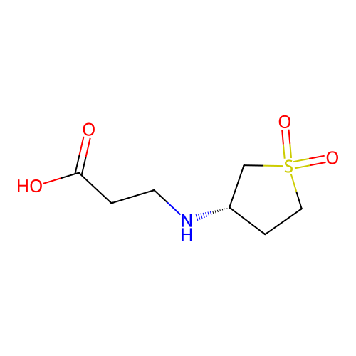 3-[[(3S)-1,1-dioxothiolan-3-yl]amino]propanoic acid structure