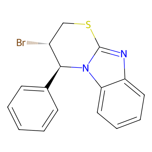 (3S,4S)-3-bromo-4-phenyl-3,4-dihydro-2H-[1,3]thiazino[3,2-a]benzimidazole structure
