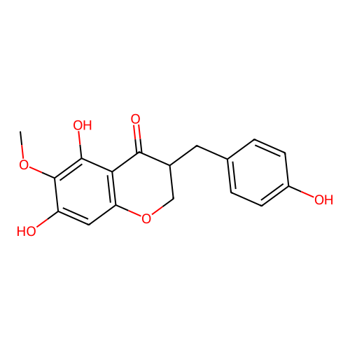 3-(4-Hydroxybenzyl)-5,7-dihydroxy-6-methoxychroman-4-one structure