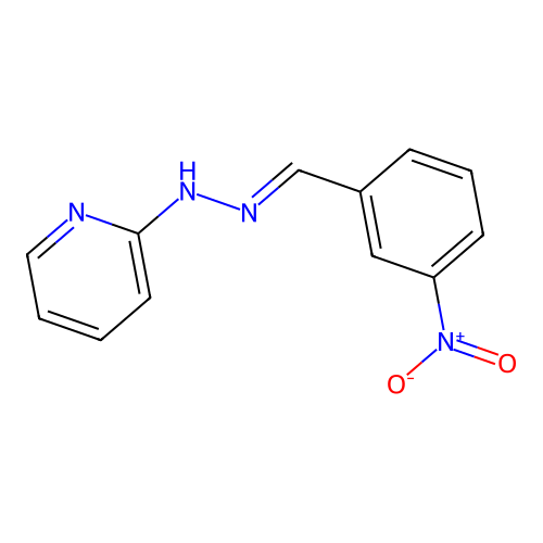 3-nitro-benzaldehyde pyridin-2-ylhydrazone structure
