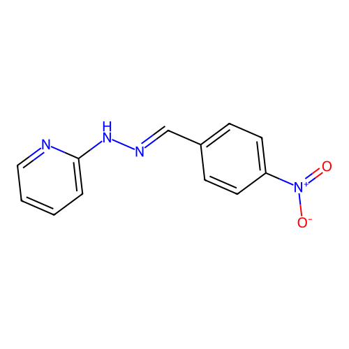 N-[(4-nitrophenyl)methylideneamino]pyridin-2-amine structure