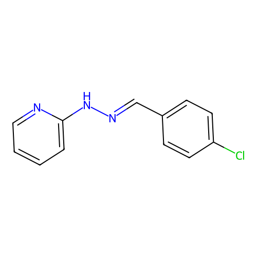 N-[(4-chlorophenyl)methylideneamino]pyridin-2-amine structure
