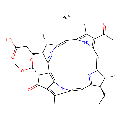3-[(3R,11R,12R,21S,22S)-16-Acetyl-11-ethyl-3-methoxycarbonyl-12,17,21,26-tetramethyl-4-oxo-23,25-diaza-7,24-diazanidahexacyclo[18.2.1.15,8.110,13.115,18.02,6]hexacosa-1(23),2(6),5(26),8,10(25),13,15,17,19-nonaen-22-yl]propanoic acid;palladium(2+) structure