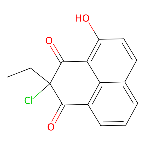 2-Chloro-2-ethyl-4-hydroxyphenalene-1,3-dione structure