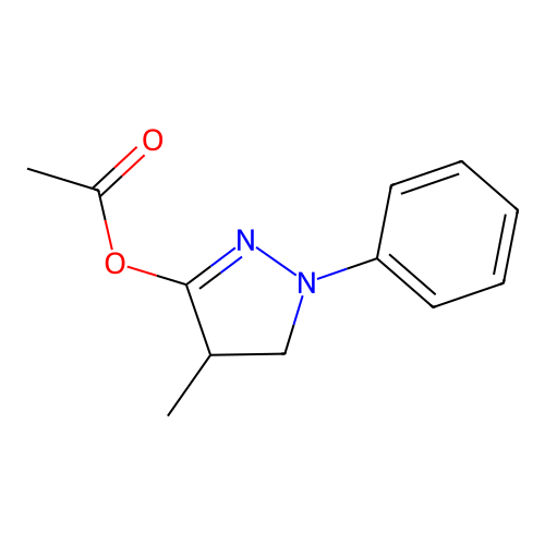 1-Phenyl-3-acetoxy-4-methyl-2-pyrazoline structure