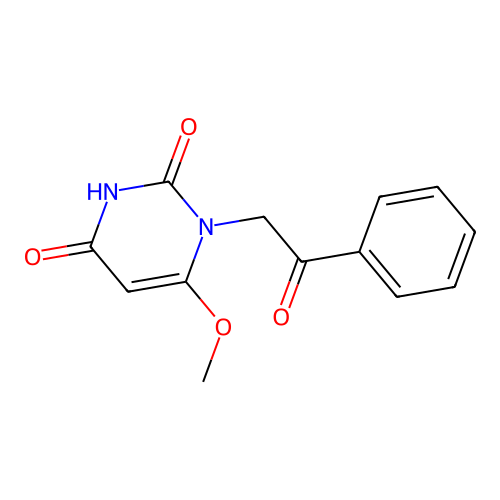 6-methoxy-1-(2-oxo-2-phenylethyl)pyrimidine-2,4(1H,3H)-dione structure