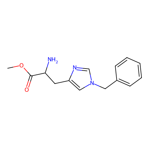 2-Amino-3-[1-(phenylmethyl)-4-imidazolyl]propanoic acid methyl ester structure