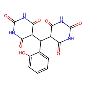 5,5'-[(2-Hydroxyphenyl)methylene]di(1,3-diazinane-2,4,6-trione) structure