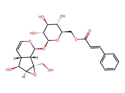 [(2R,3S,4S,5R,6S)-3,4,5-TRIHYDROXY-6-{[(1S,2S,4S,5S,6R,10S)-5-HYDROXY-2-(HYDROXYMETHYL)-3,9-DIOXATRICYCLO[4.4.0.0(2),?]DEC-7-EN-10-YL]OXY}OXAN-2-YL]METHYL (2E)-3-PHENYLPROP-2-ENOATE structure