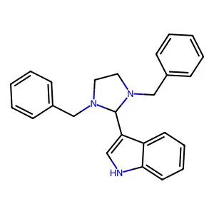 3-(1,3-dibenzyl-2-imidazolidinyl)-1H-indole structure