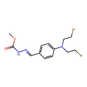 Methyl 2-({4-[bis(2-bromoethyl)amino]phenyl}methylidene)hydrazine-1-carboxylate structure