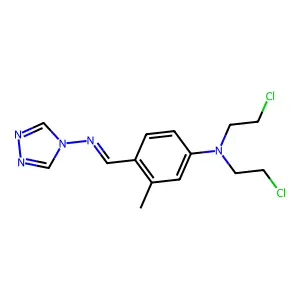 N,N-bis(2-chloroethyl)-3-methyl-4-(1,2,4-triazol-4-yliminomethyl)aniline structure
