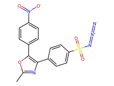 N-diazo-4-[2-methyl-5-(4-nitrophenyl)-1,3-oxazol-4-yl]benzenesulfonamide structure