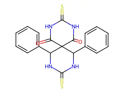 7,11-Diphenyl-3,9-dithioxo-2,4,8,10-tetraazaspiro[5.5]undecane-1,5-dione structure