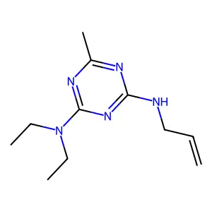 2-N,2-N-diethyl-6-methyl-4-N-prop-2-enyl-1,3,5-triazine-2,4-diamine structure