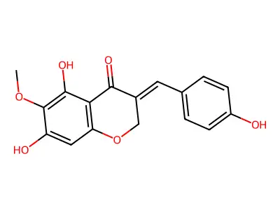 3-(4-Hydroxybenzylidene)-5,7-dihydroxy-6-methoxychroman-4-on e structure