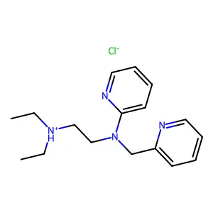 Ethylenediamine, N,N-diethyl-N'-(2-pyridyl)-N'-(2-pyridylmethyl)-, hydrochloride structure