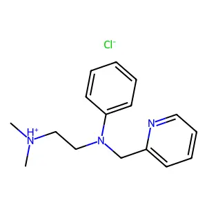 Ethylenediamine, N,N-dimethyl-N'-phenyl-N'-(2-pyridylmethyl)-, hydrochloride structure
