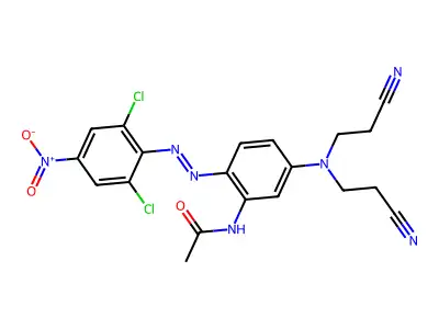 5'-(Bis(2-cyanoethyl)amino)-2'-((2,6-dichloro-4-nitrophenyl)azo)acetanilide structure
