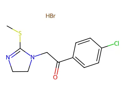1-(4-chlorophenyl)-2-(2-methylsulfanyl-4,5-dihydroimidazol-1-yl)ethanone Hydrobromide structure