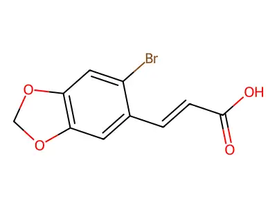 3-(6-Bromo-1,3-benzodioxol-5-yl)acrylic acid structure